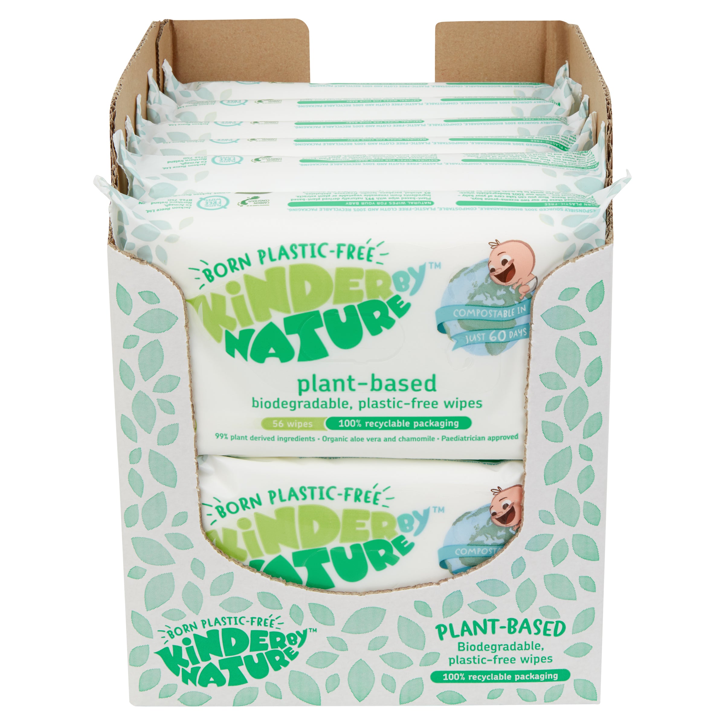 Healthybaby Disposable Plant-Based Baby Wipes 4 Pack (256 Wipes)